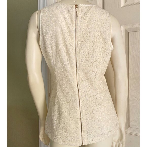 size 10 cream/ivory lined lace tank top cami zip back Banana Republic - Picture 4 of 9
